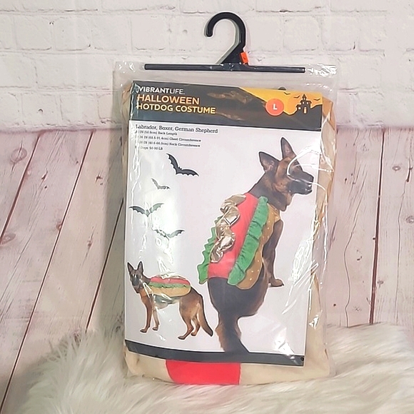 🆕️NWT Vibrantlife Large Dog Hotdog Halloween Costume - Picture 6 of 11